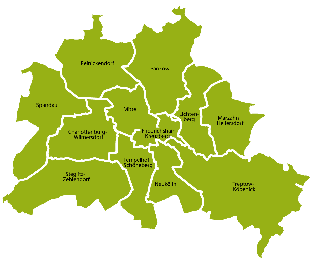 Karte der Berliner Stadtbezirke